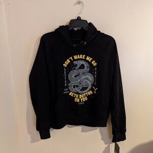 Juniors or Women's Black Yellowstone  Hoddie Sweatshirt